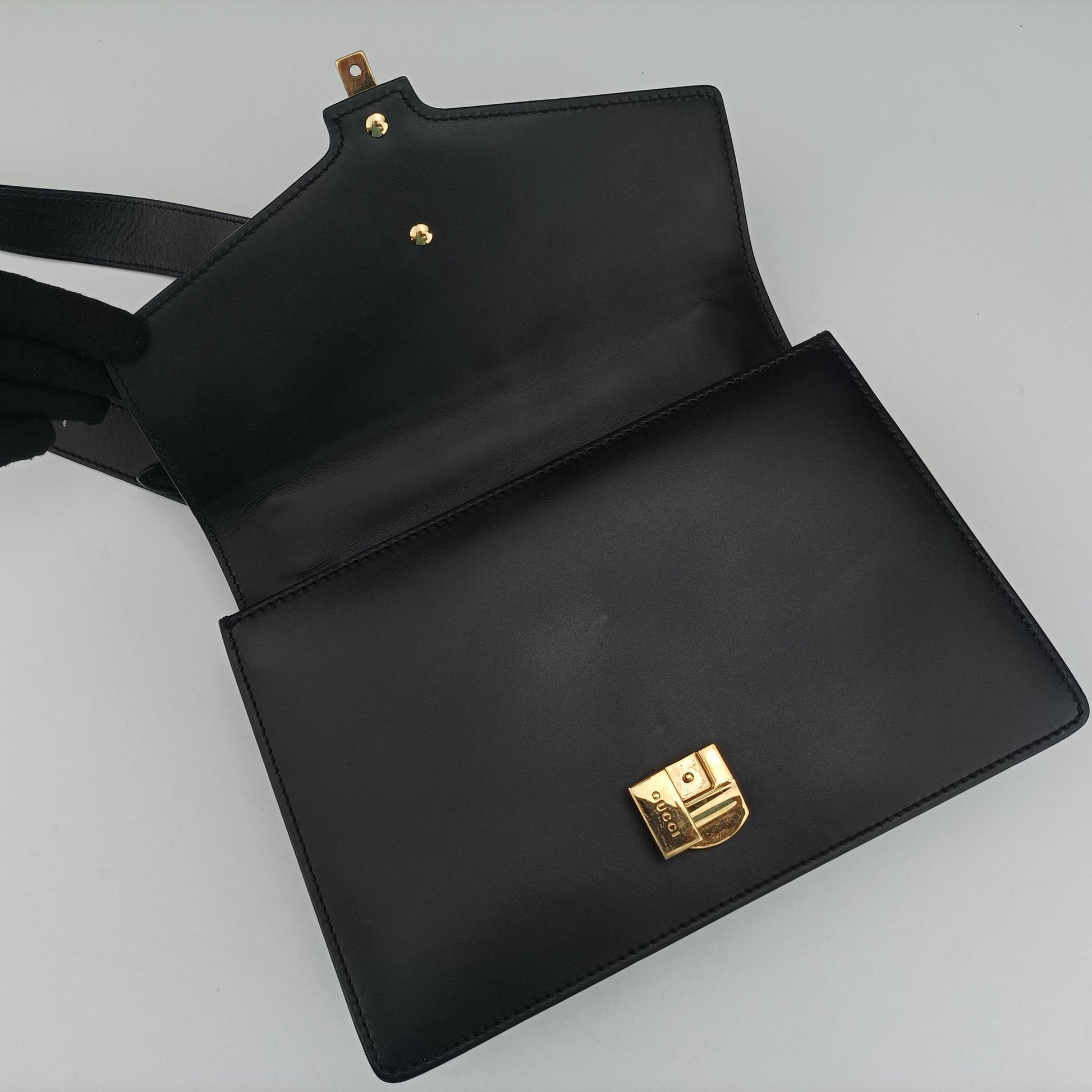 Sylvie Black×green×red Leather 421882 F020615198シルヴィ ブラック×グリーン×レッド レザー 421882 F020615198