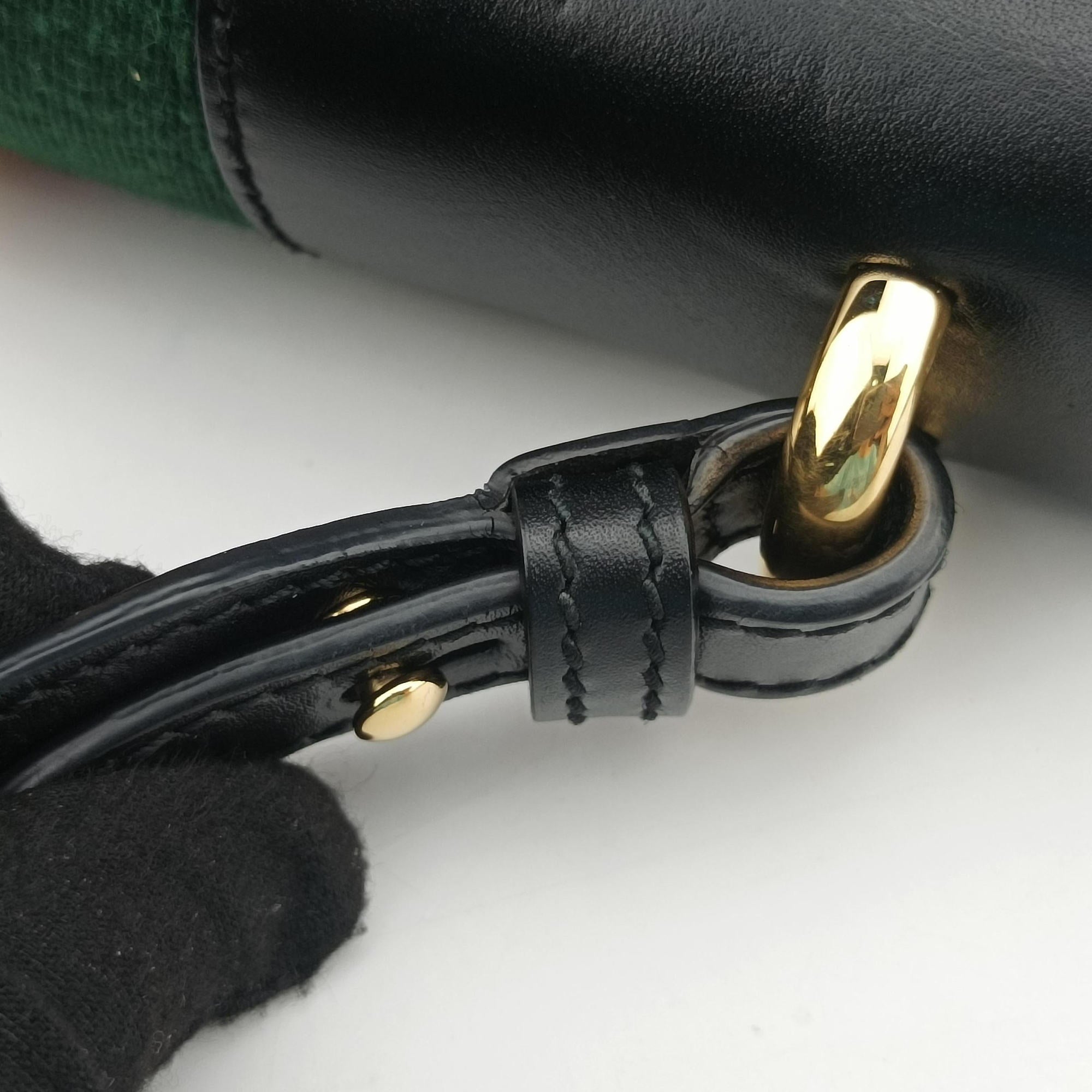 Sylvie Black×green×red Leather 421882 F020615198シルヴィ ブラック×グリーン×レッド レザー 421882 F020615198
