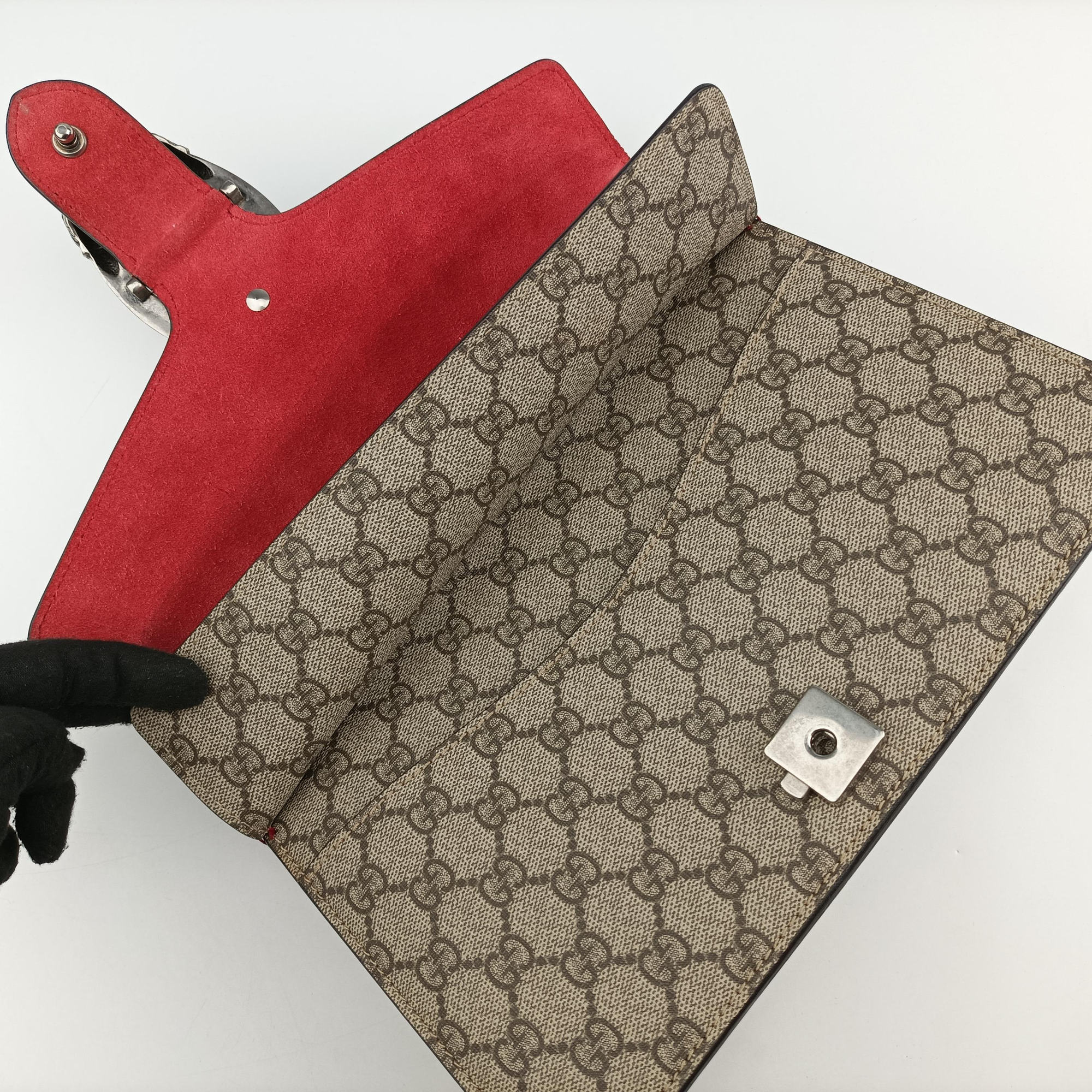 Dionysus beige×red PVC coated canvas × suede 400249 F027367643ディオニュソス ベージュ×レッド PVCコーティングキャンバス × スエード 400249 F027367643