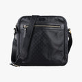 GG Imprime Messenger Black Leather 201448 D014656099GGインプリメ メッセンジャー ブラック レザー 201448 D014656099