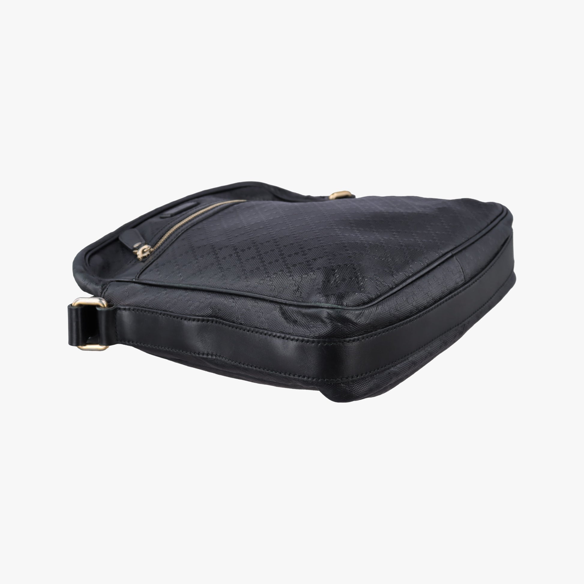 GG Imprime Messenger Black Leather 201448 D014656099GGインプリメ メッセンジャー ブラック レザー 201448 D014656099