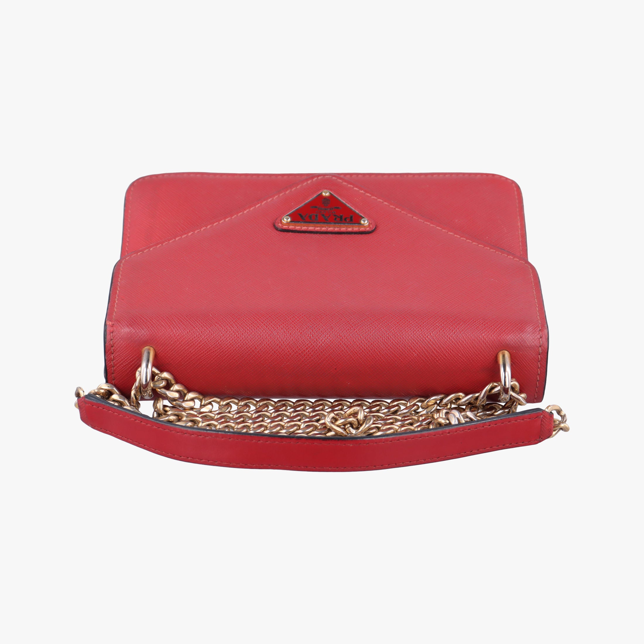 Triangle Logo Red SAFFIANO Leather 1BD200 25 Hトライアングルロゴ レッド サフィアーノレザー 1BD200 25 H