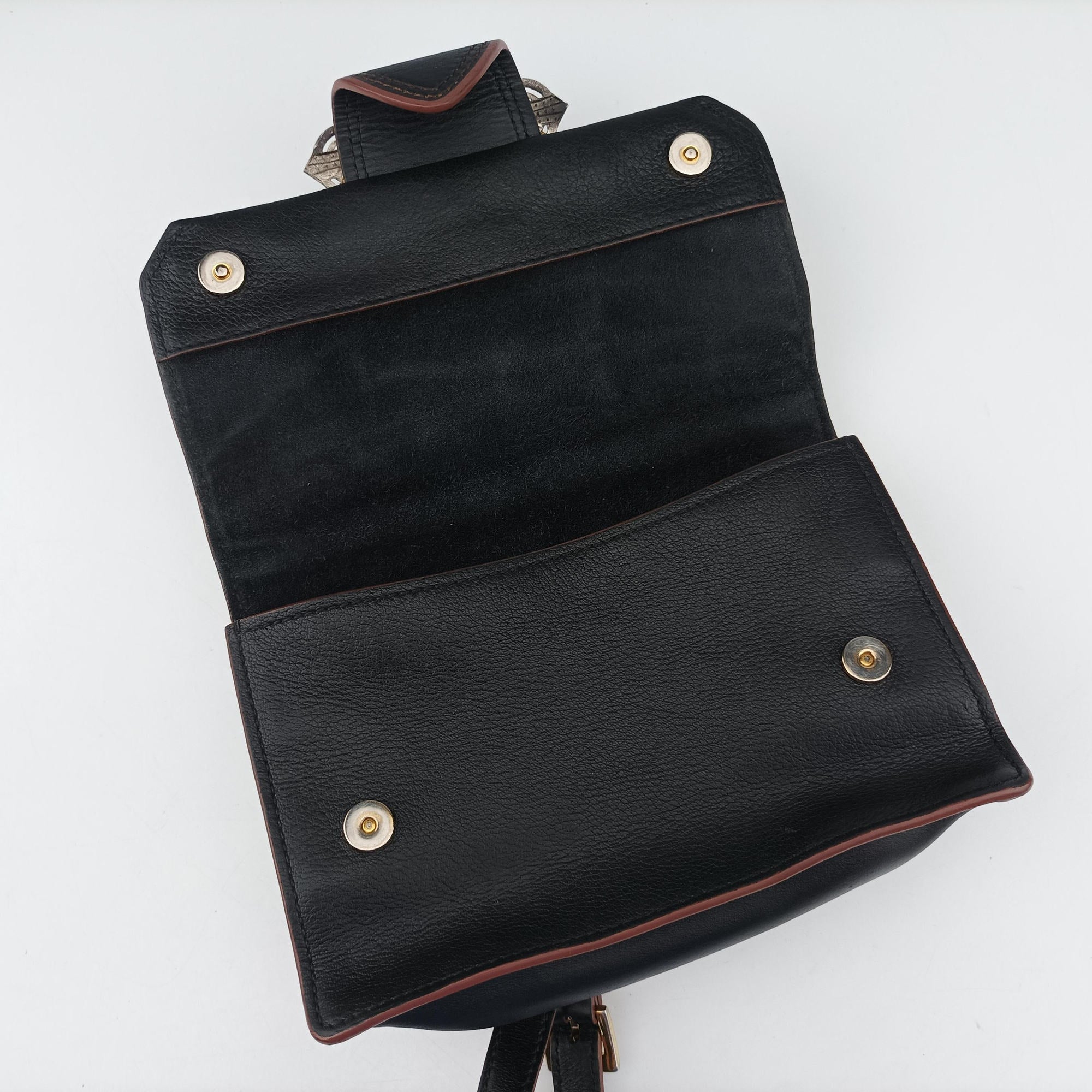 Pre-owned Miu Miu Miu Lady Black Leather  shoulderbag | stylenewstar