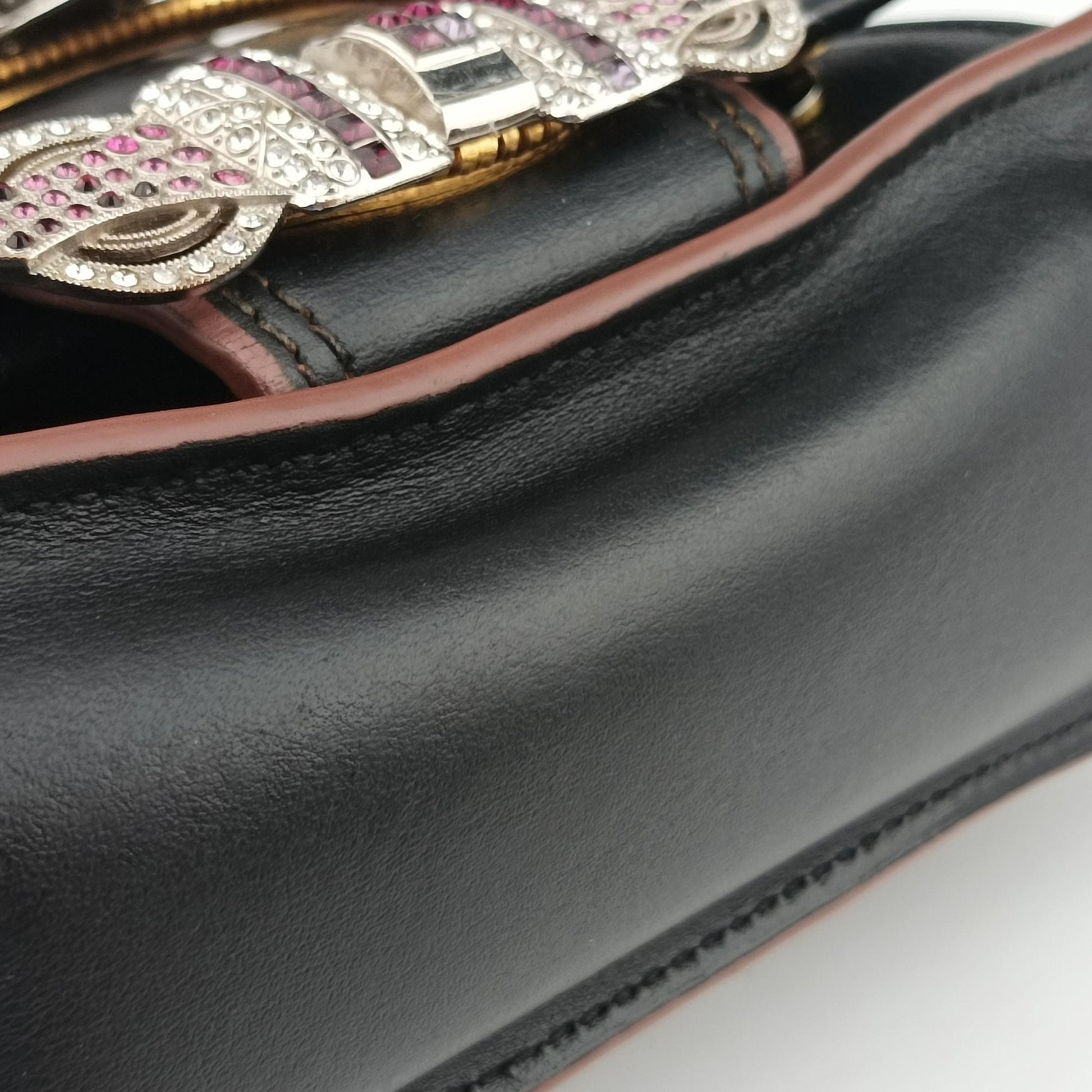 Pre-owned Miu Miu Miu Lady Black Leather  shoulderbag | stylenewstar