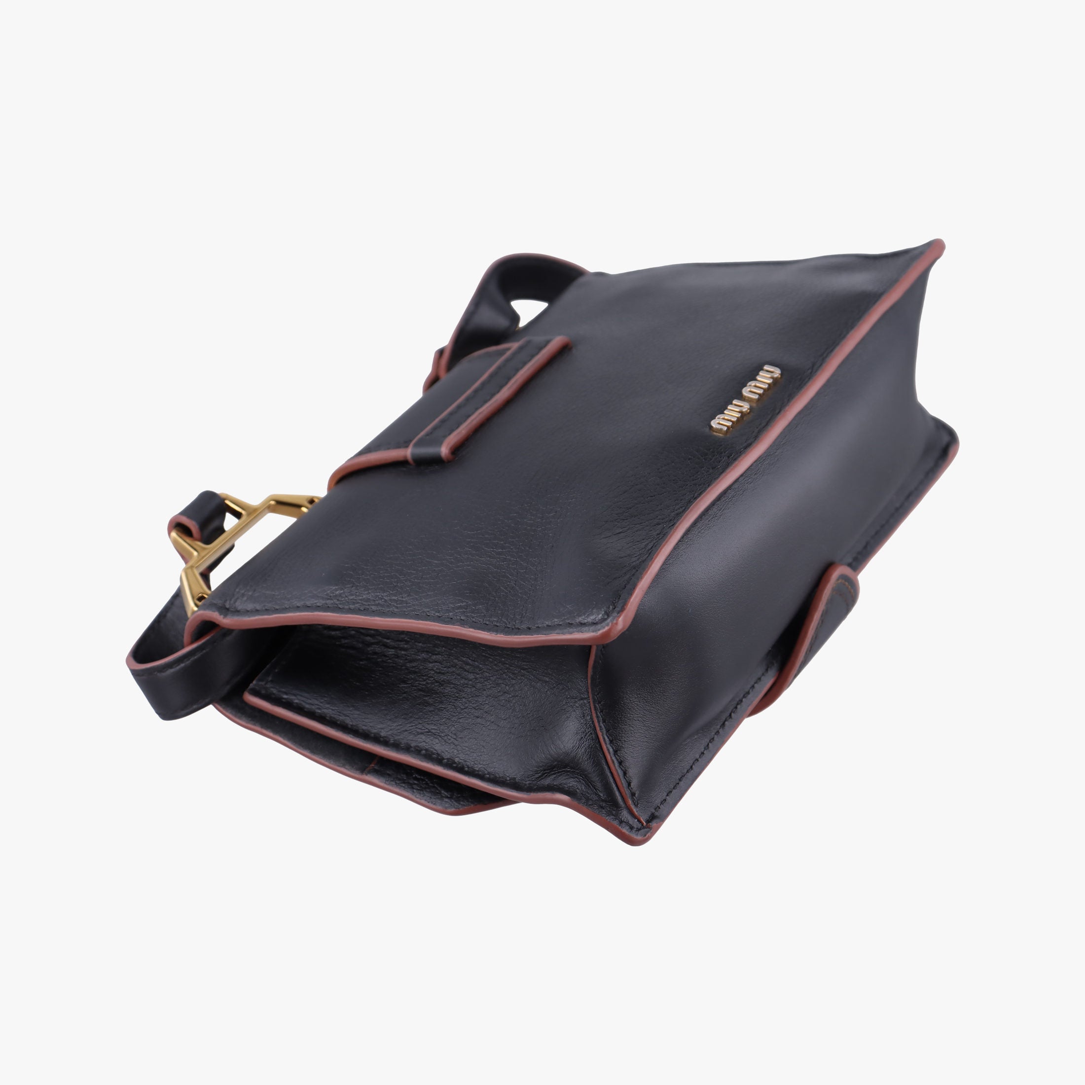 Pre-owned Miu Miu Miu Lady Black Leather  shoulderbag | stylenewstar