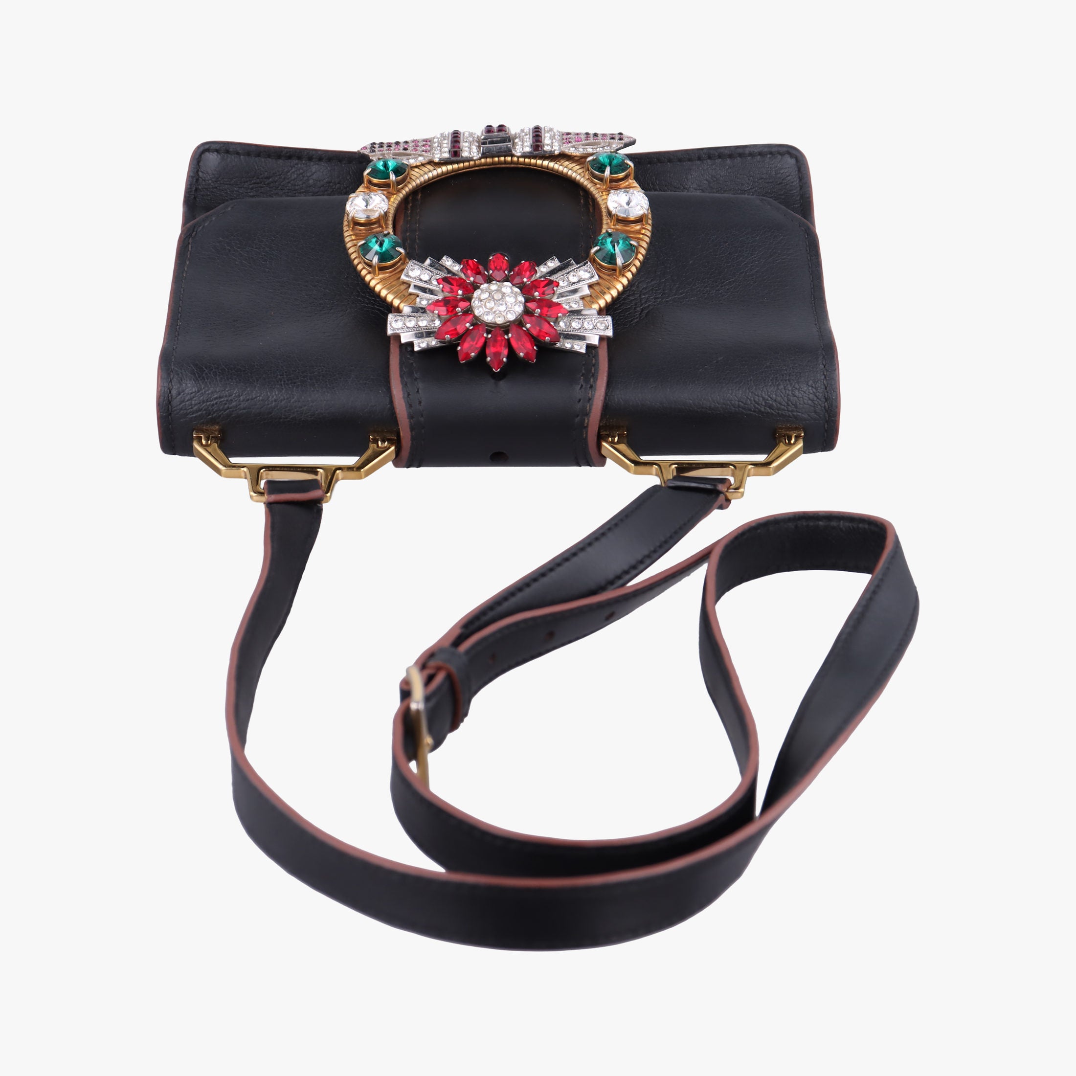 Pre-owned Miu Miu Miu Lady Black Leather  shoulderbag | stylenewstar