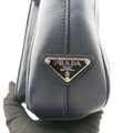 Triangle Logo Plate Navy Saffiano Leather D 7三角 ロゴ プレート ネイビー サフィアーノレザー D 7