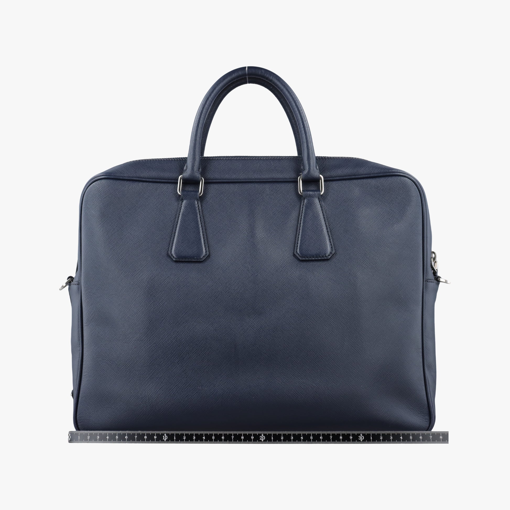 Triangle Logo Plate Navy Saffiano Leather D 7三角 ロゴ プレート ネイビー サフィアーノレザー D 7