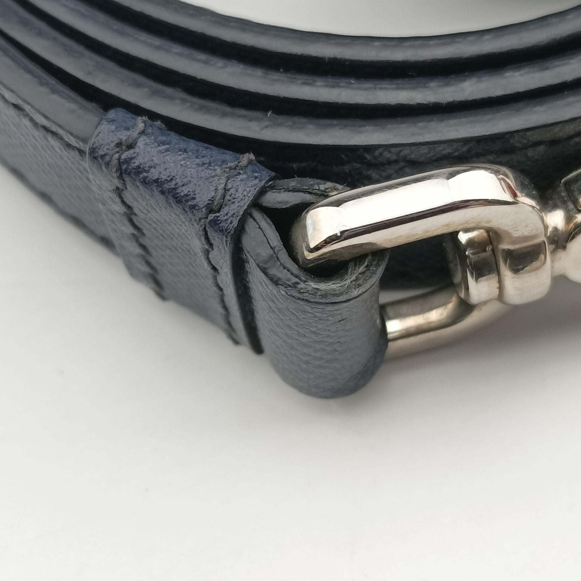 Triangle Logo Plate Navy Saffiano Leather D 7三角 ロゴ プレート ネイビー サフィアーノレザー D 7