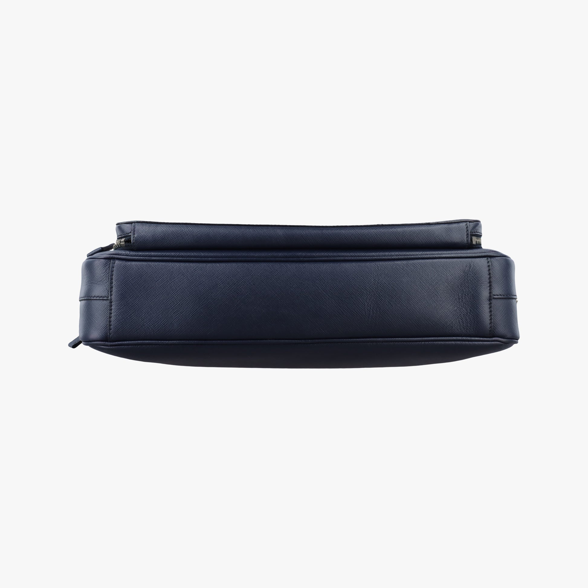 Triangle Logo Plate Navy Saffiano Leather D 7三角 ロゴ プレート ネイビー サフィアーノレザー D 7