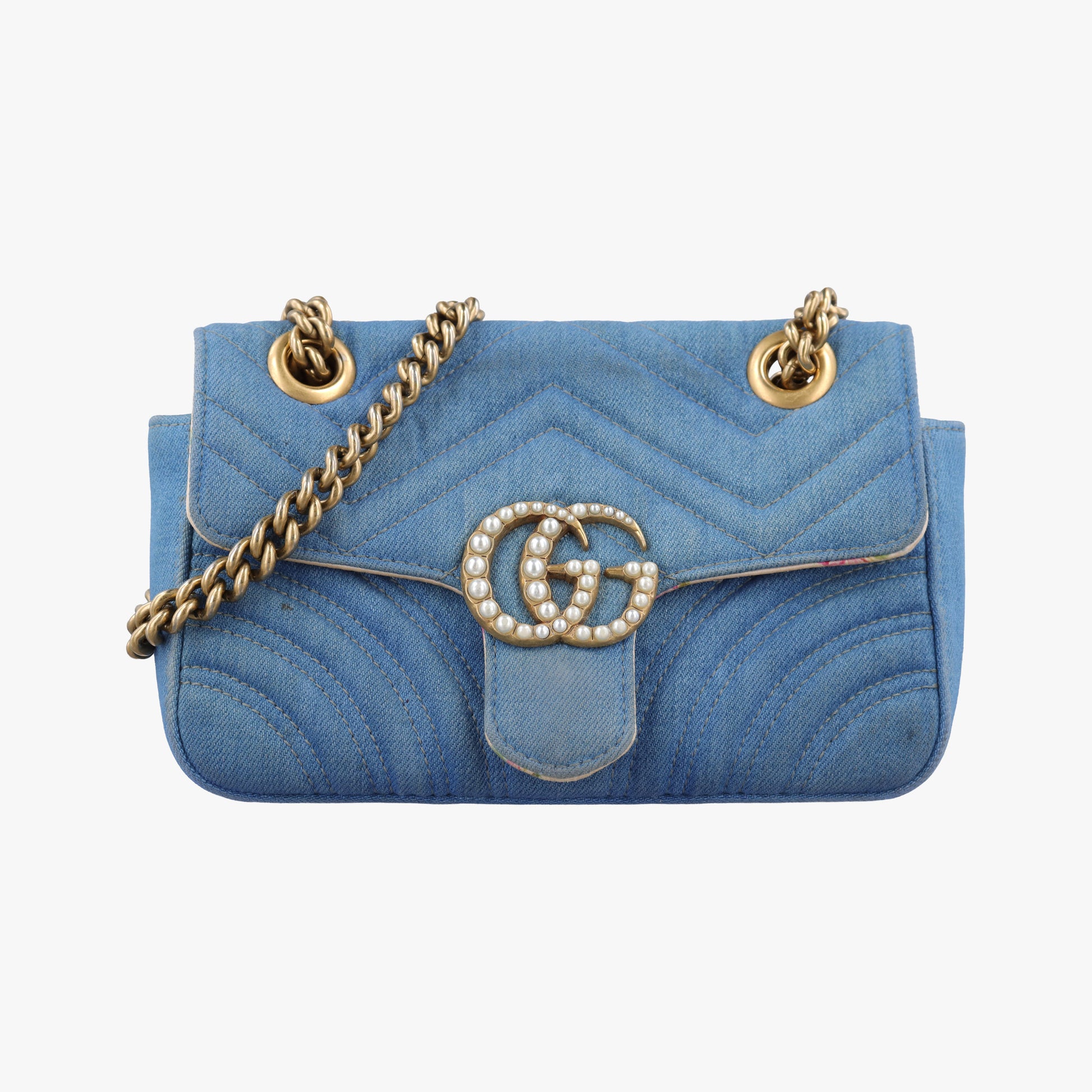 GG Marmont Blue Denim 446744 C023412281GGマーモント ブルー デニム 446744 C023412281
