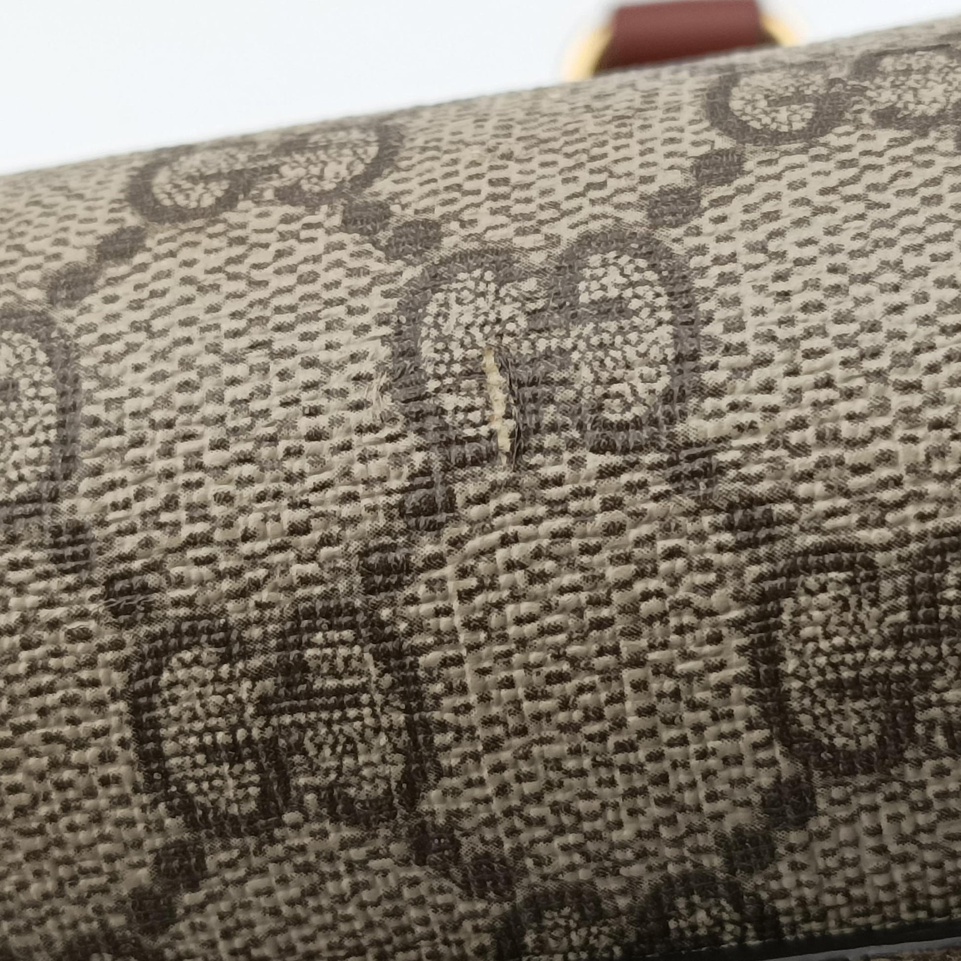 Vintage Gucci GG SUPREME beige×brown PVC coated canvas×Leather 409529 shoulderbag | stylenewstar