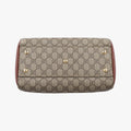 Vintage Gucci GG SUPREME beige×brown PVC coated canvas×Leather 409529 shoulderbag | stylenewstar