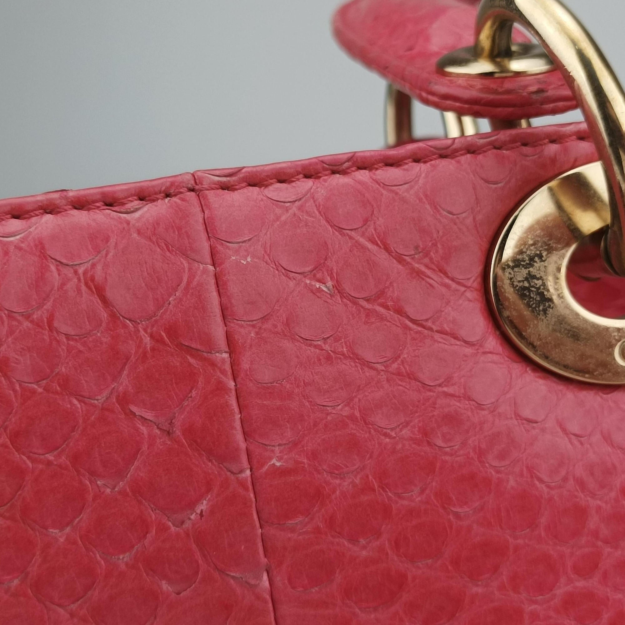 Lady Dior Pink snakeskin 21-MA-1123レディディオール ピンク ヘビ革 21-MA-1123