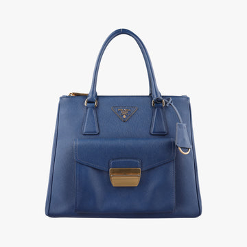 Bi-Color Zip Front Pocket Blue SAFFIANO Leather BN2674 7/Dバイカラー ジップ フロント ポケット ブルー サフィアーノレザー BN2674 7/D