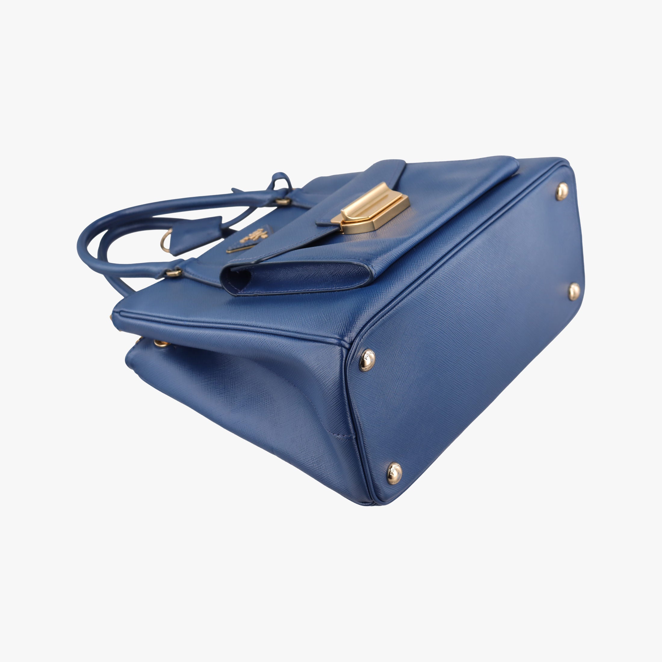 Bi-Color Zip Front Pocket Blue SAFFIANO Leather BN2674 7/Dバイカラー ジップ フロント ポケット ブルー サフィアーノレザー BN2674 7/D