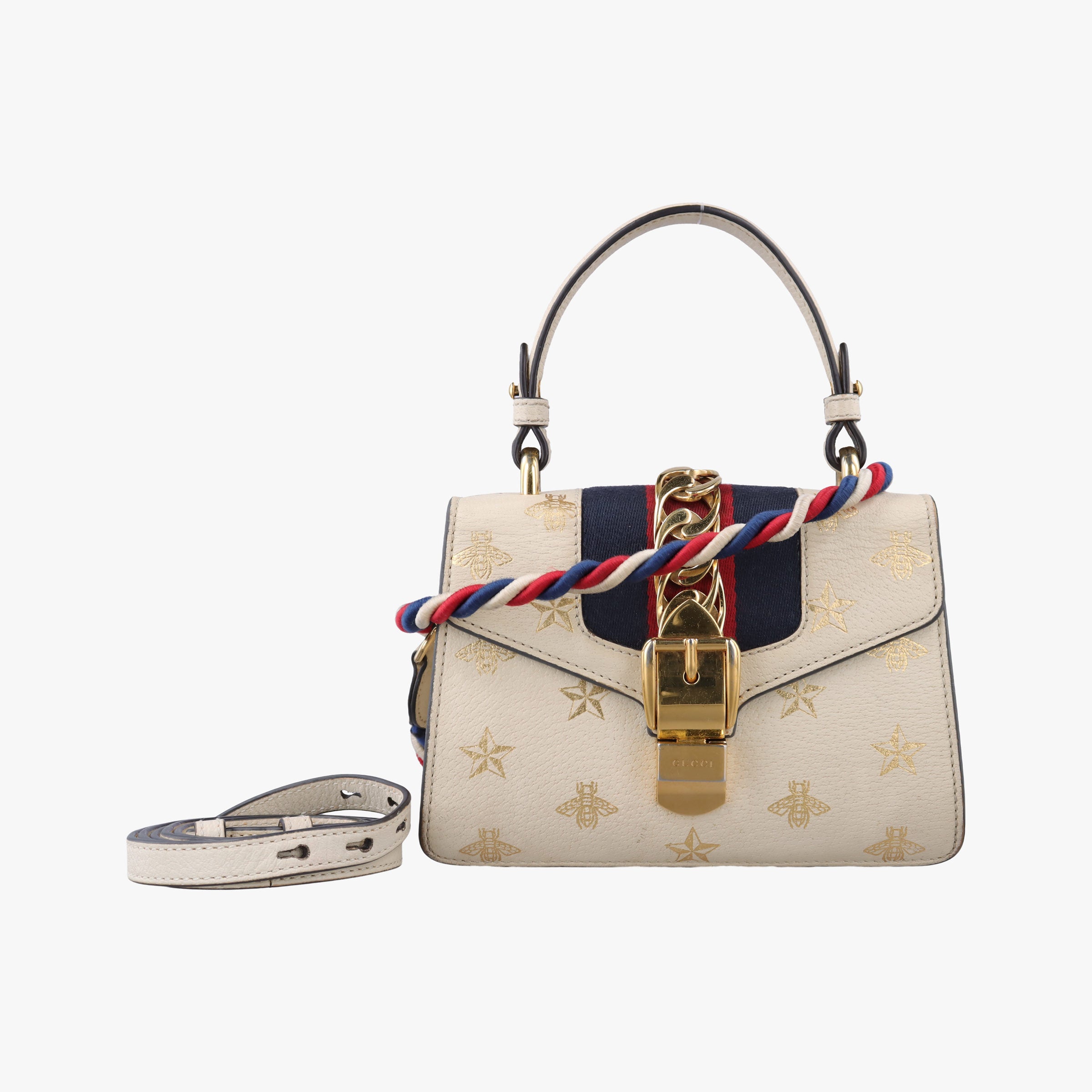 Sylvie Ivory×navy×red Leather 470270 G029644752シルヴィ アイボリー×ネイビー×レッド レザー 470270 G029644752