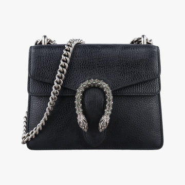 Pre-owned Gucci Dionysus Black Leather 421970 shoulderbag | stylenewstar