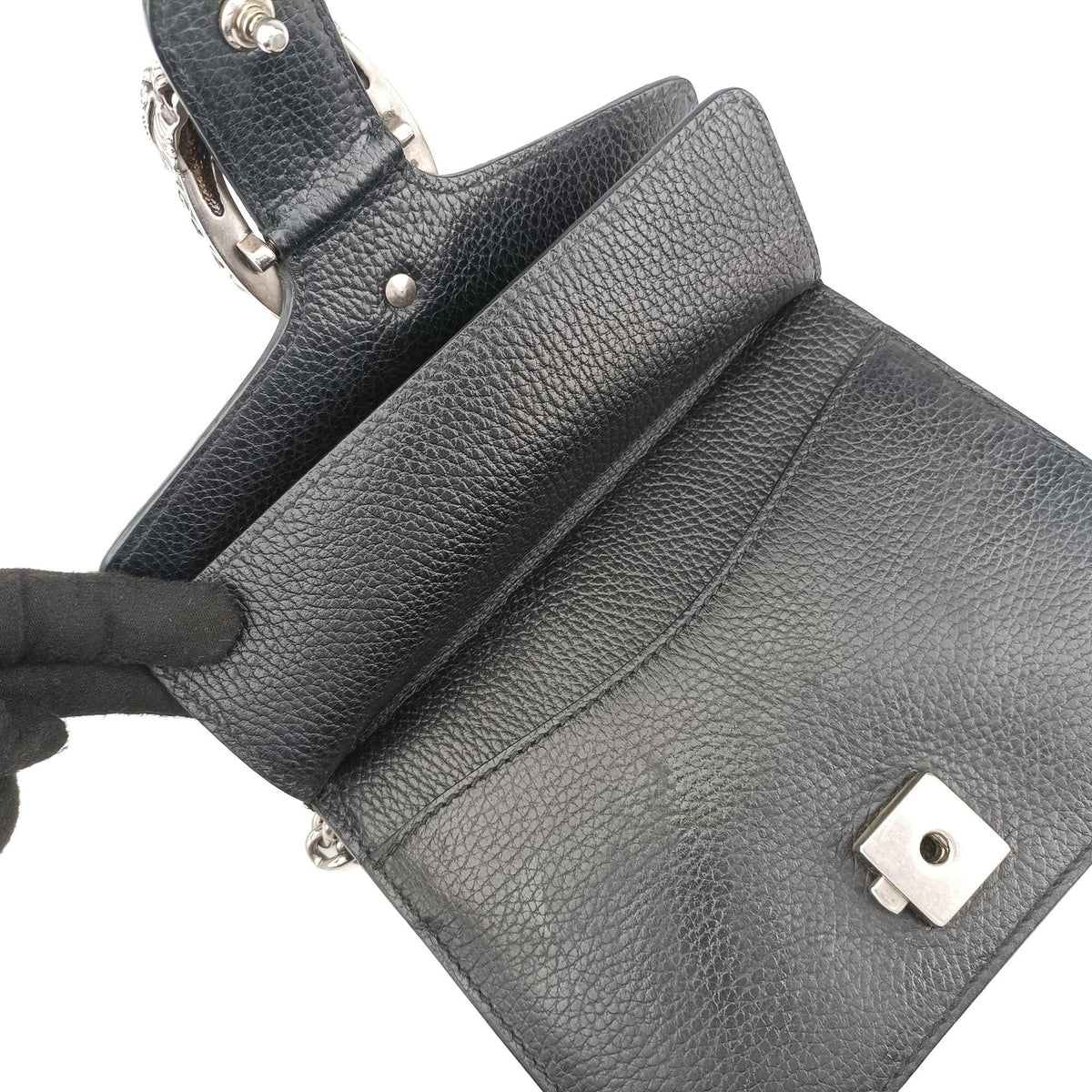 Pre-owned Gucci Dionysus Black Leather 421970 shoulderbag | stylenewstar