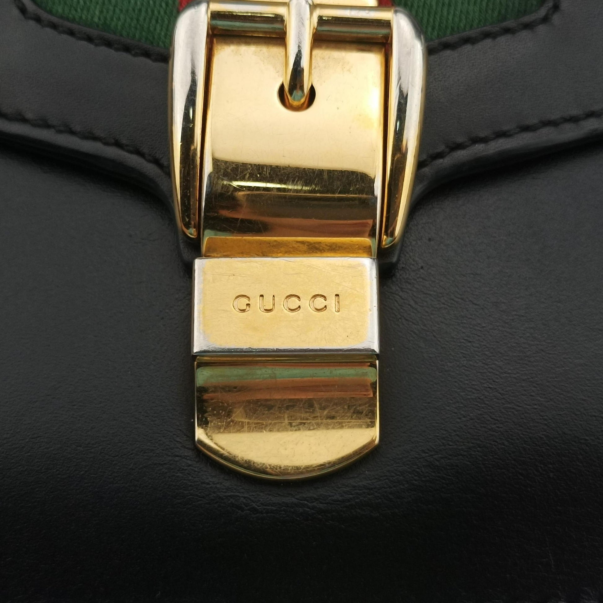 Sylvie Black×green×red Leather 421882 E021240504シルヴィ ブラック×グリーン×レッド レザー 421882 E021240504