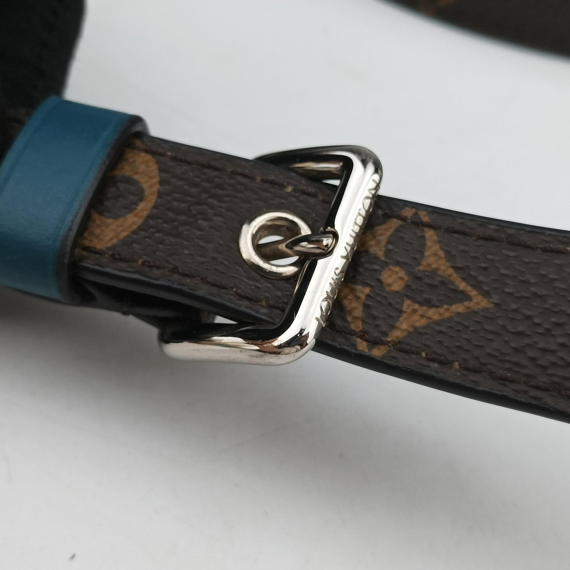 Danube Slim PＭ brown×navy Monogram Canvas×epi M51459 FO3186ダヌーブPＭ モノグラム/ブラウン×ネイビー モノグラムキャンバス×エピ M51459 FO3186