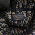 Wicker Basket Beige×navy Natural wicker×Dior oblique jacquard 63-MA-0211ウィッカー バケット ベージュ×ネイビー ナチュラルウィッカー×ディオール オブリーク ジャカード 63-MA-0211