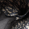 Wicker Basket Beige×navy Natural wicker×Dior oblique jacquard 63-MA-0211ウィッカー バケット ベージュ×ネイビー ナチュラルウィッカー×ディオール オブリーク ジャカード 63-MA-0211