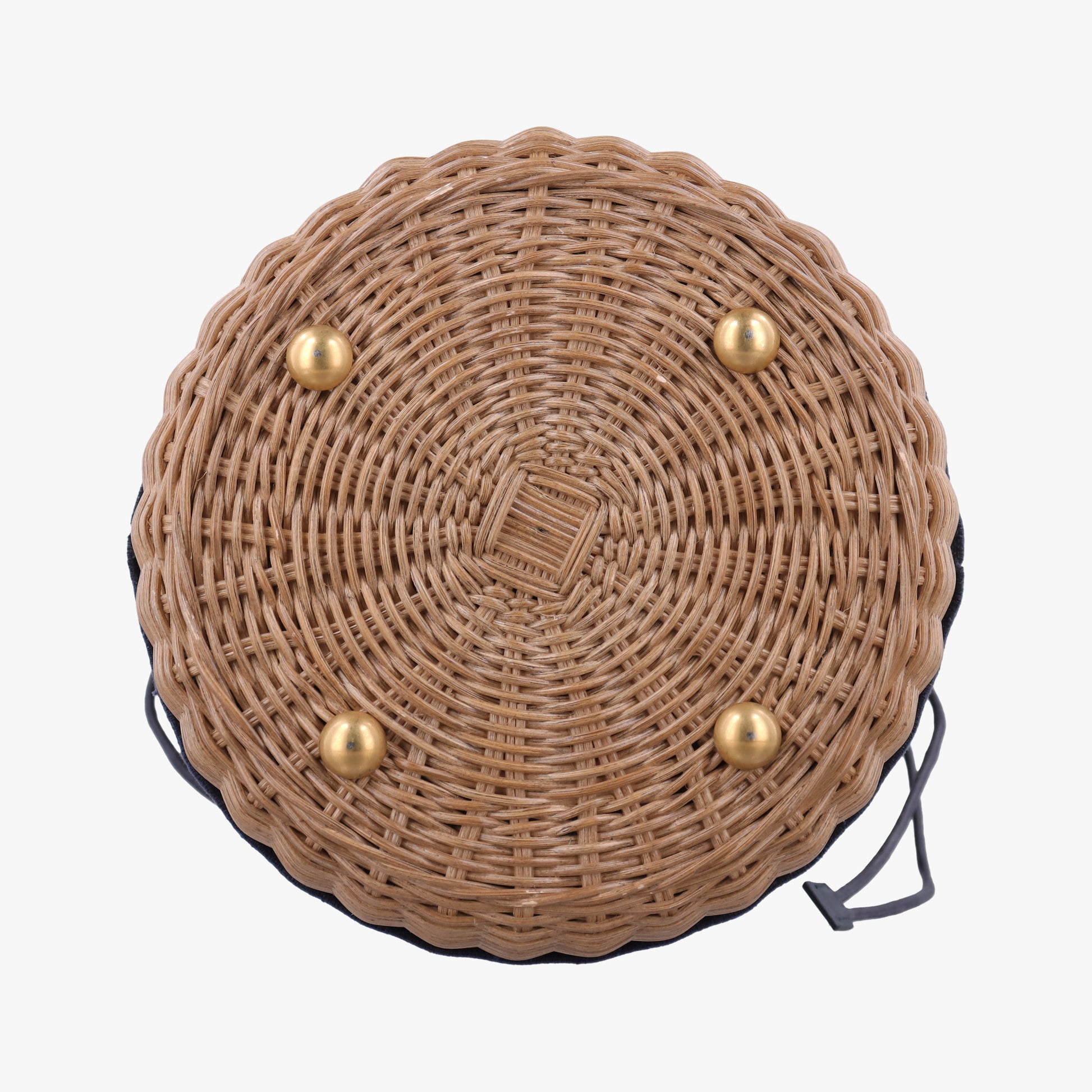Wicker Basket Beige×navy Natural wicker×Dior oblique jacquard 63-MA-0211ウィッカー バケット ベージュ×ネイビー ナチュラルウィッカー×ディオール オブリーク ジャカード 63-MA-0211