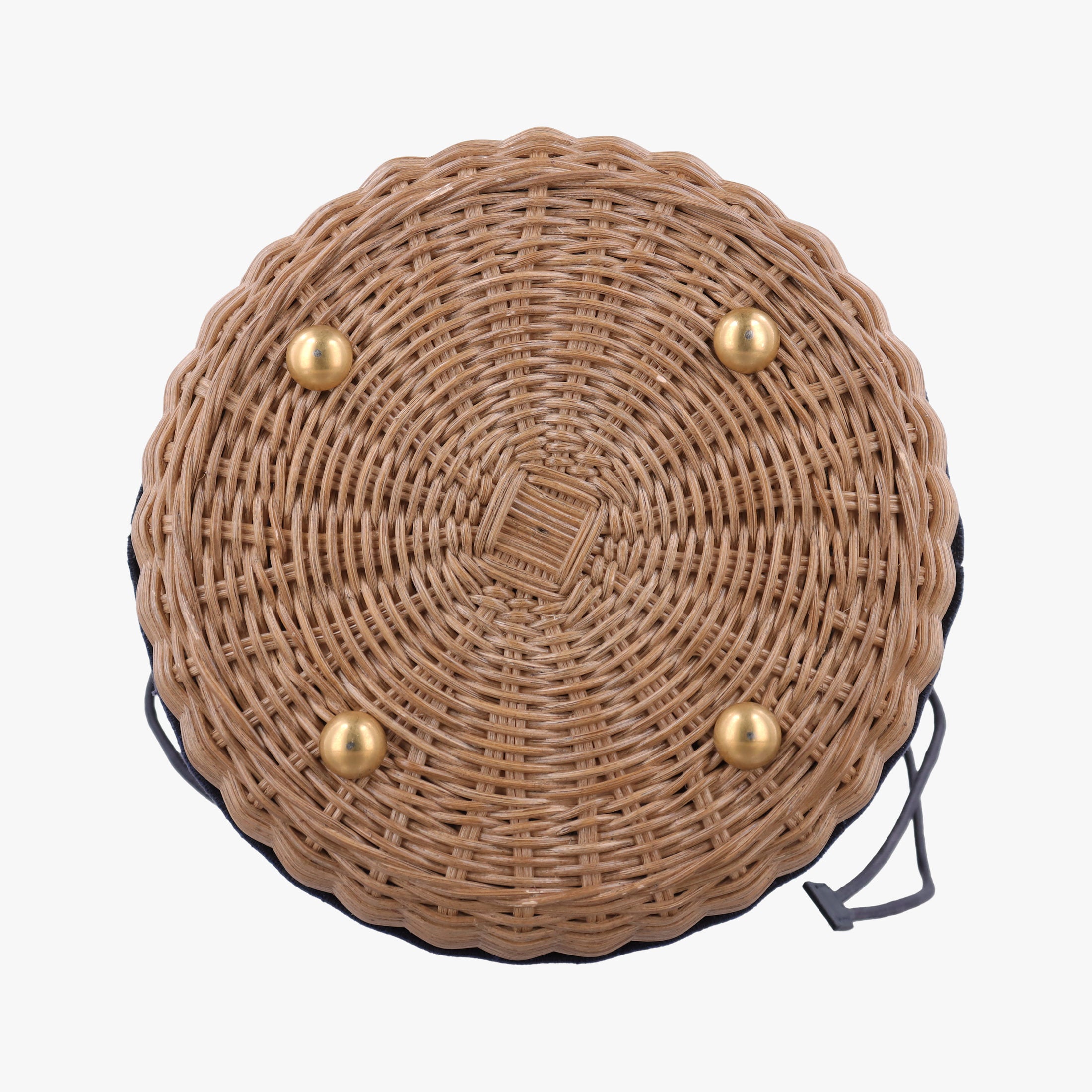 Wicker Basket Beige×navy Natural wicker×Dior oblique jacquard 63-MA-0211ウィッカー バケット ベージュ×ネイビー ナチュラルウィッカー×ディオール オブリーク ジャカード 63-MA-0211