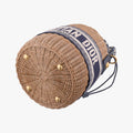 Wicker Basket Beige×navy Natural wicker×Dior oblique jacquard 63-MA-0211ウィッカー バケット ベージュ×ネイビー ナチュラルウィッカー×ディオール オブリーク ジャカード 63-MA-0211