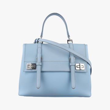Half Flap Double Turn Lock Blue SAFFIANO Leather BN2821 14/Cハーフフラップダブルターンロック ブルー サフィアーノレザー BN2821 14/C