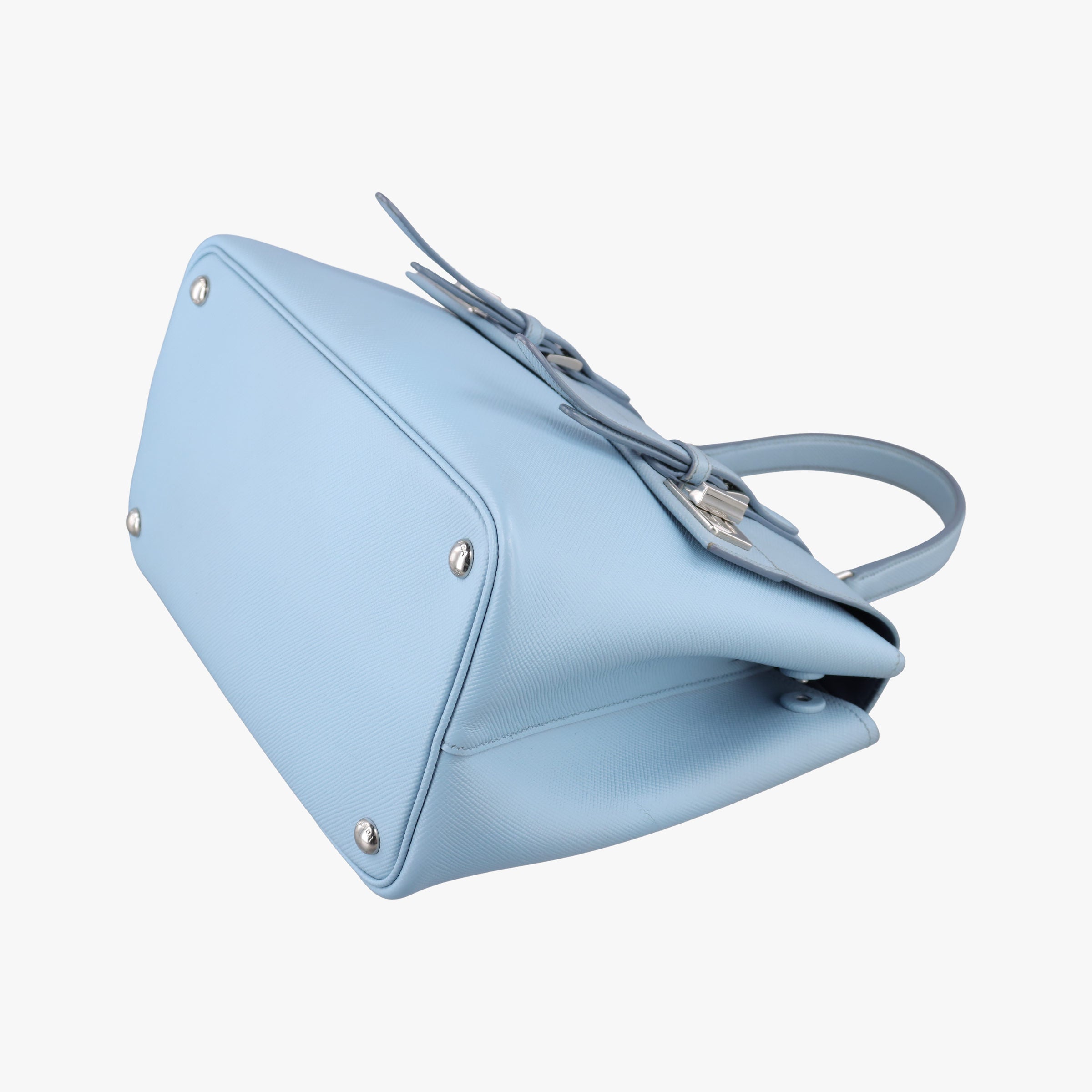 Half Flap Double Turn Lock Blue SAFFIANO Leather BN2821 14/Cハーフフラップダブルターンロック ブルー サフィアーノレザー BN2821 14/C