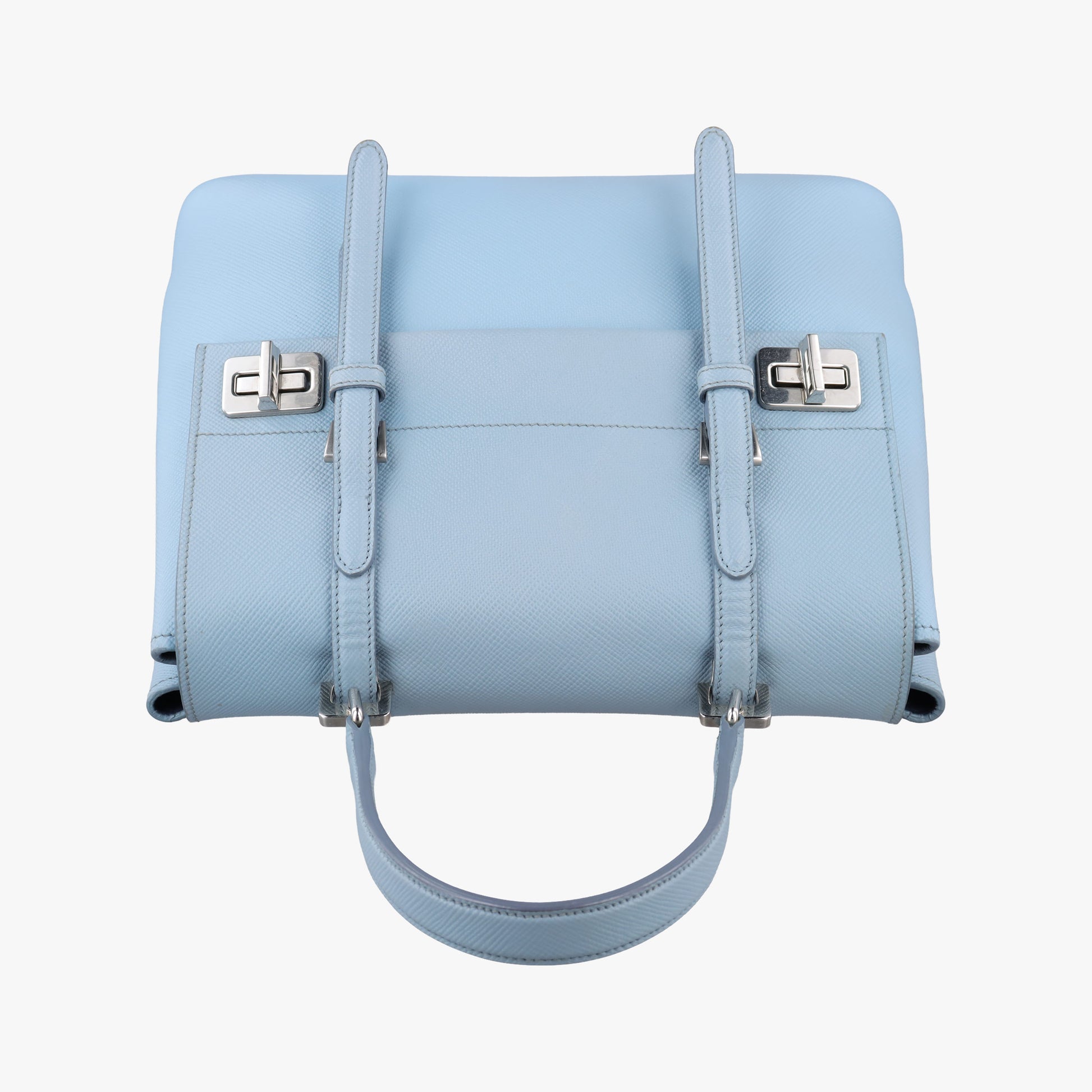 Half Flap Double Turn Lock Blue SAFFIANO Leather BN2821 14/Cハーフフラップダブルターンロック ブルー サフィアーノレザー BN2821 14/C