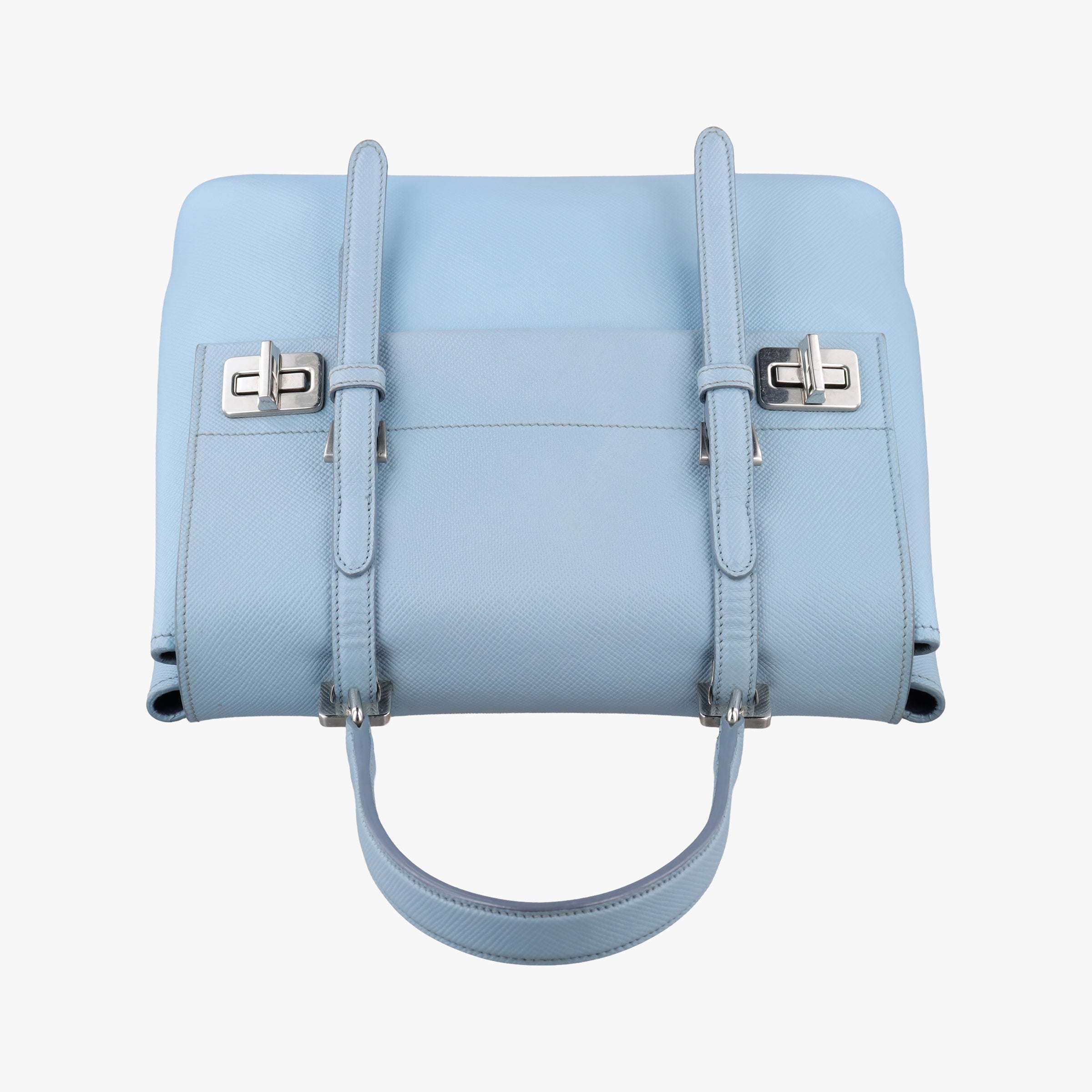 Half Flap Double Turn Lock Blue SAFFIANO Leather BN2821 14/Cハーフフラップダブルターンロック ブルー サフィアーノレザー BN2821 14/C