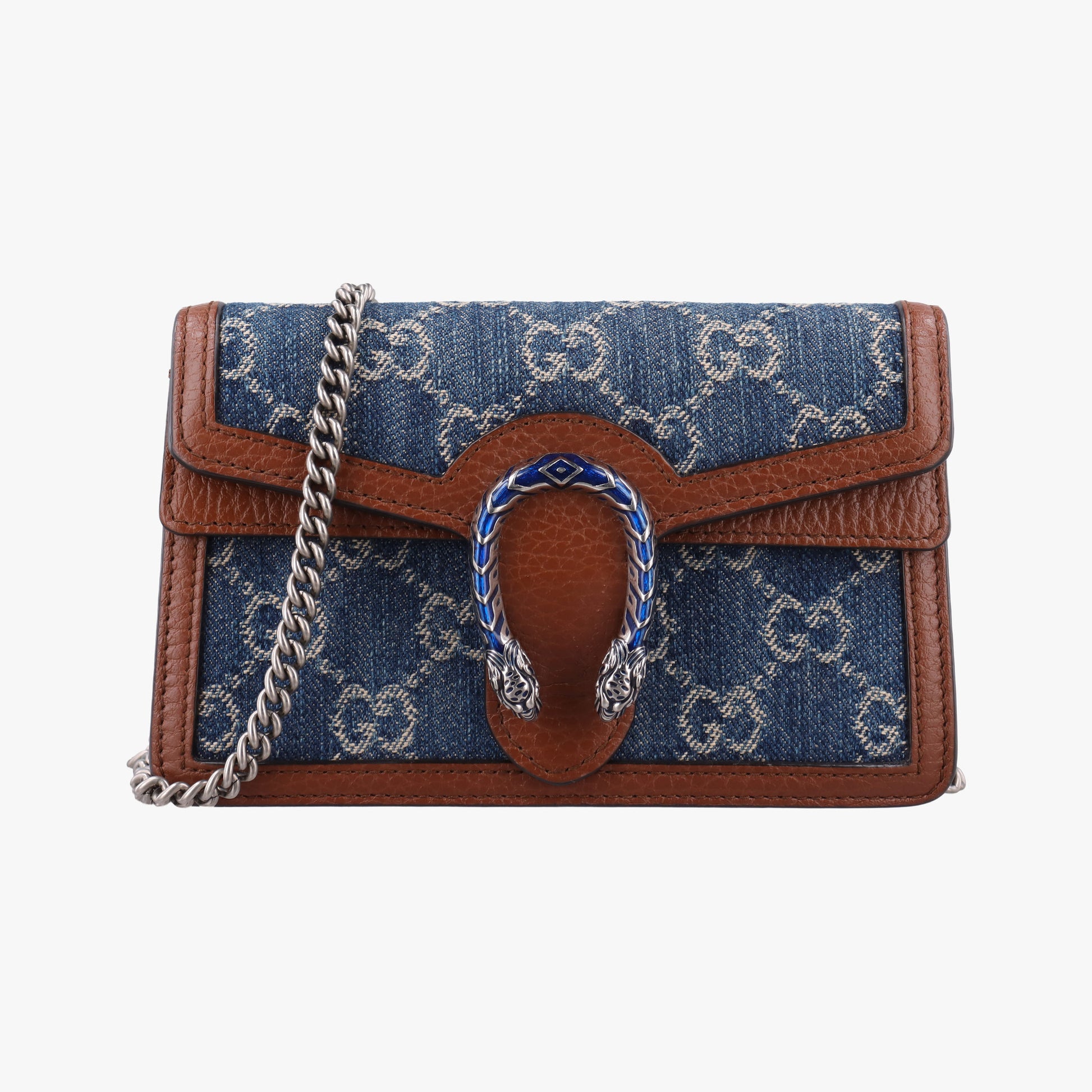 Dionysus Blue×brown denim×leather 476432 ディオニュソス ブルー×ブラウン デニム×レザー 476432 