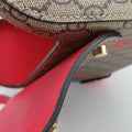 GG flora Padlock Bamboo Brown × Red PVC coated canvas×leather 603221 I037029936GGアップル パドロック バンブー ブラウン × レッド PVCコーティングキャンバス×レザー 603221 I037029936