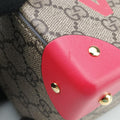 GG flora Padlock Bamboo Brown × Red PVC coated canvas×leather 603221 I037029936GGアップル パドロック バンブー ブラウン × レッド PVCコーティングキャンバス×レザー 603221 I037029936