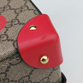 GG flora Padlock Bamboo Brown × Red PVC coated canvas×leather 603221 I037029936GGアップル パドロック バンブー ブラウン × レッド PVCコーティングキャンバス×レザー 603221 I037029936