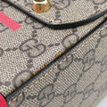 GG flora Padlock Bamboo Brown × Red PVC coated canvas×leather 603221 I037029936GGアップル パドロック バンブー ブラウン × レッド PVCコーティングキャンバス×レザー 603221 I037029936