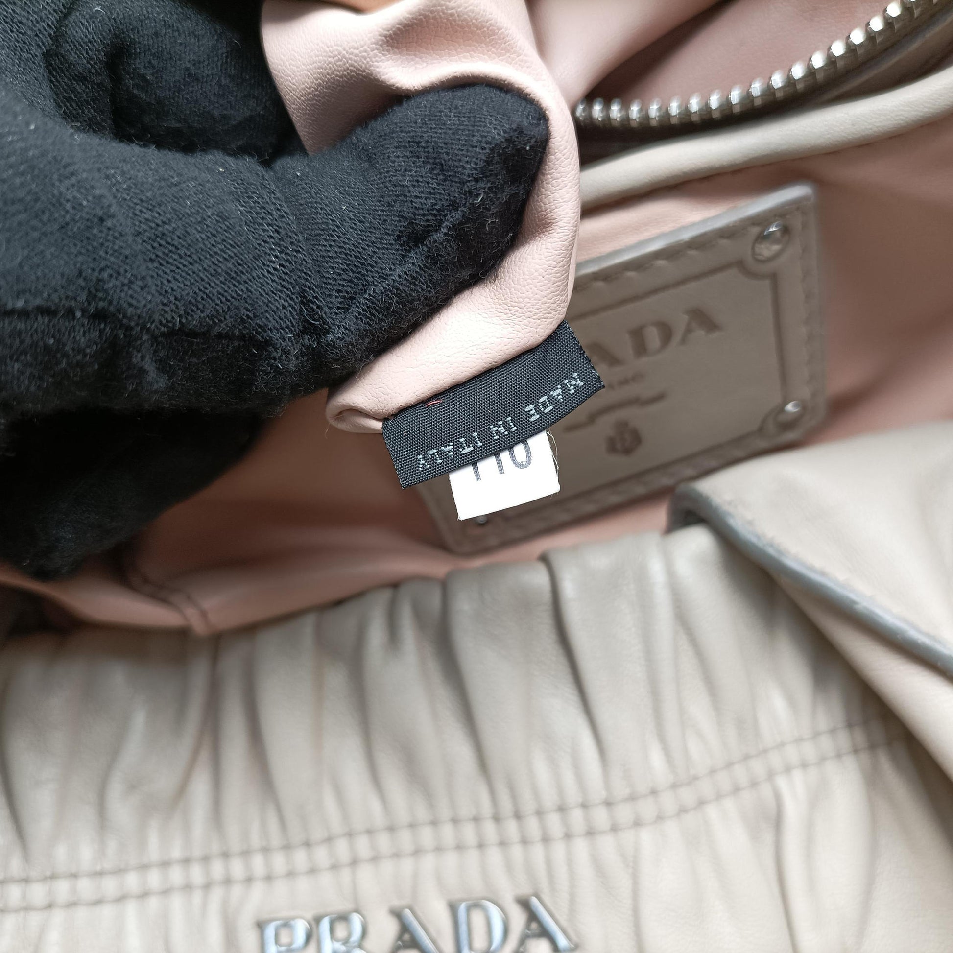 Gaufre Beige Nappa Leather 110ギャザー ベージュ ナッパレザー 110