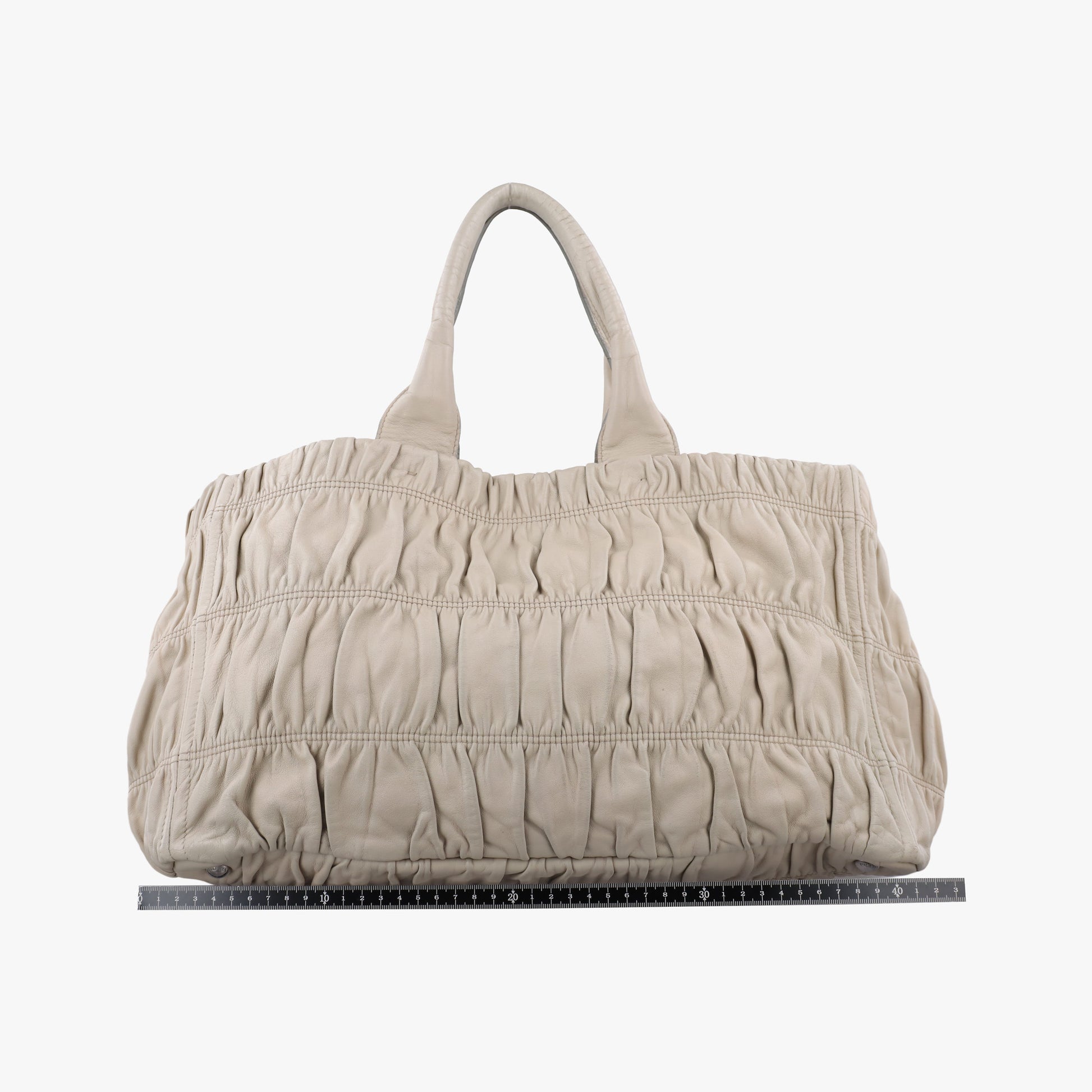 Gaufre Beige Nappa Leather 110ギャザー ベージュ ナッパレザー 110