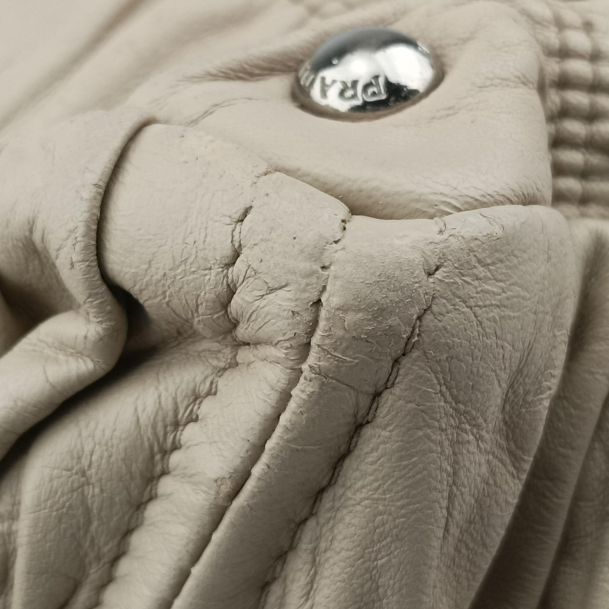 Gaufre Beige Nappa Leather 110ギャザー ベージュ ナッパレザー 110