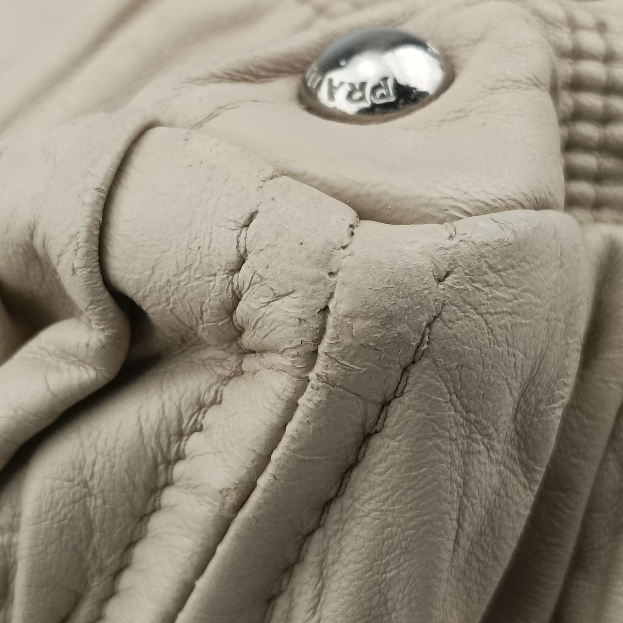 Gaufre Beige Nappa Leather 110ギャザー ベージュ ナッパレザー 110