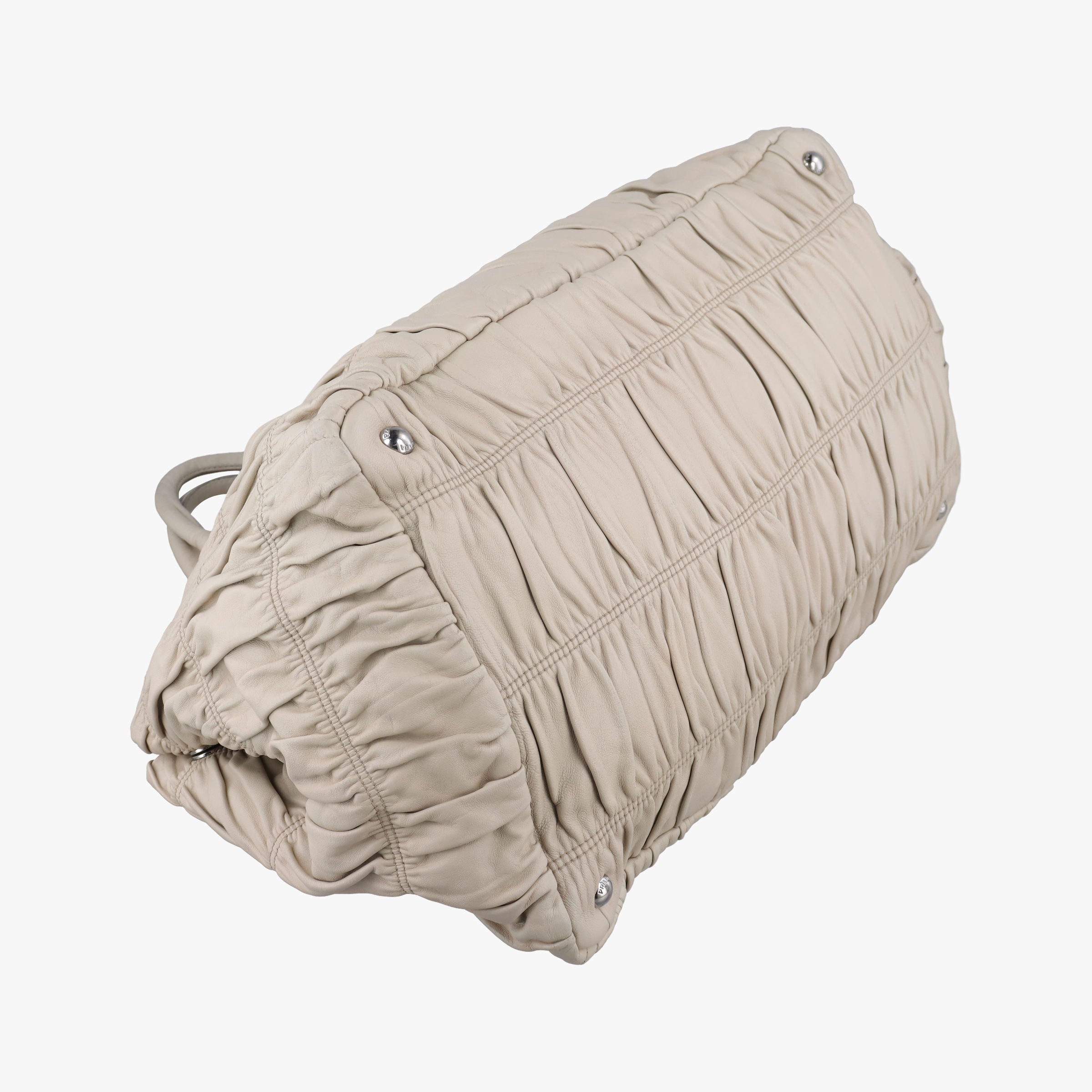 Gaufre Beige Nappa Leather 110ギャザー ベージュ ナッパレザー 110