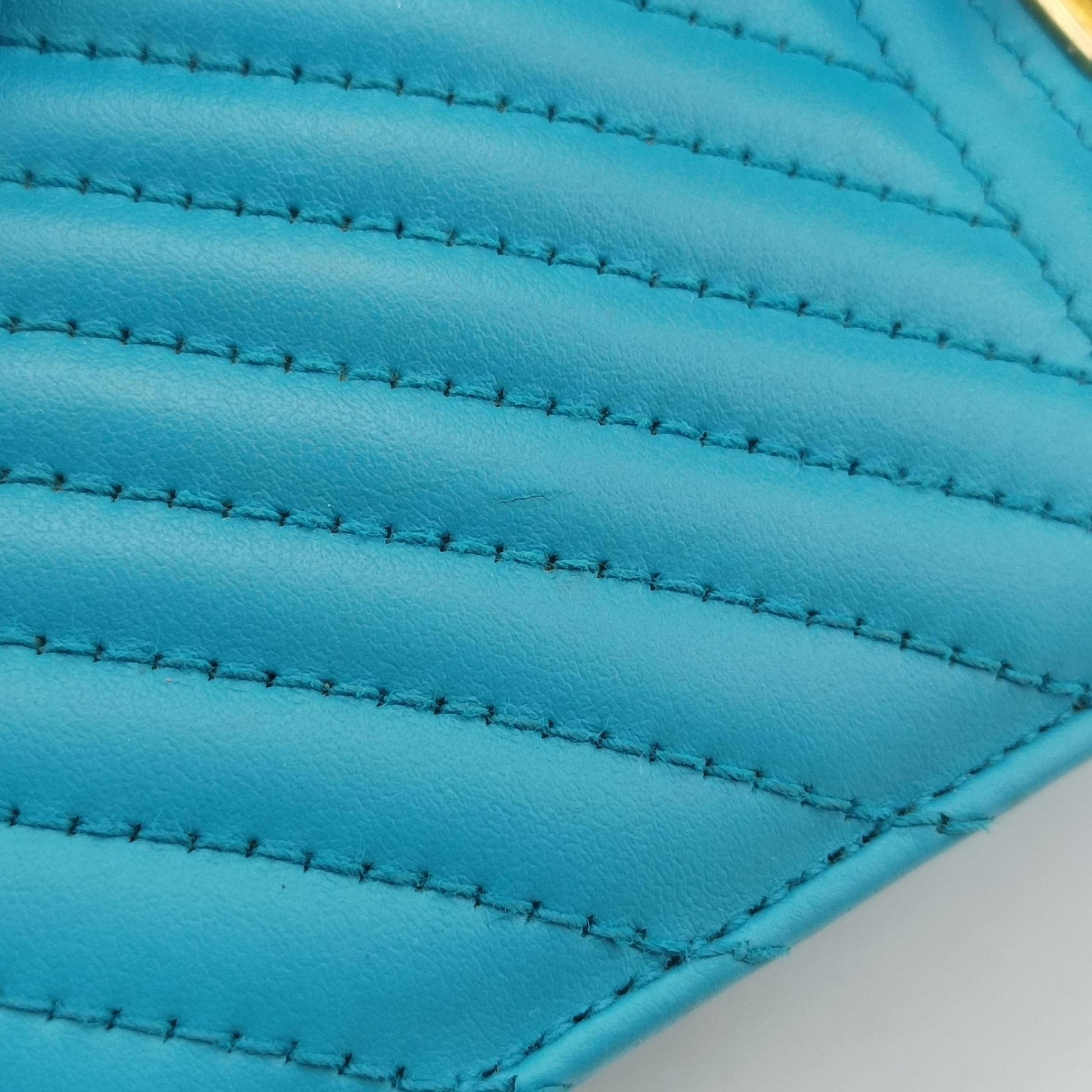 Turn lock Chevron Impunture Autre Cuir Blue Leather 31/A3ターン ロック ブルー レザー 31/A3