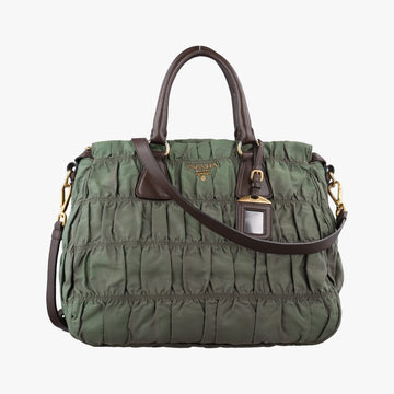 Gaufre Green nylon BN1935 31/Bギャザー グリーン ナイロン BN1935 31/B