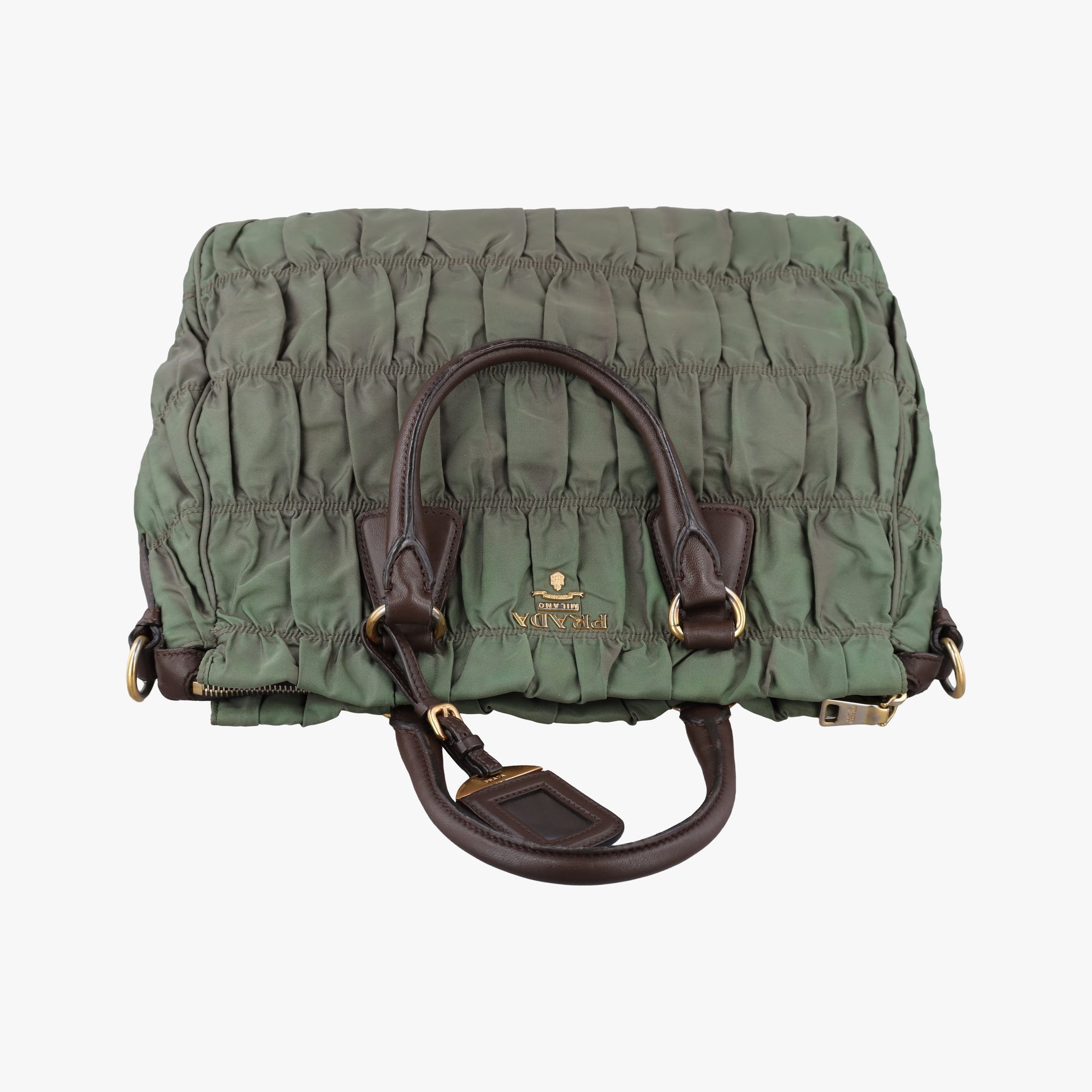 Gaufre Green nylon BN1935 31/Bギャザー グリーン ナイロン BN1935 31/B