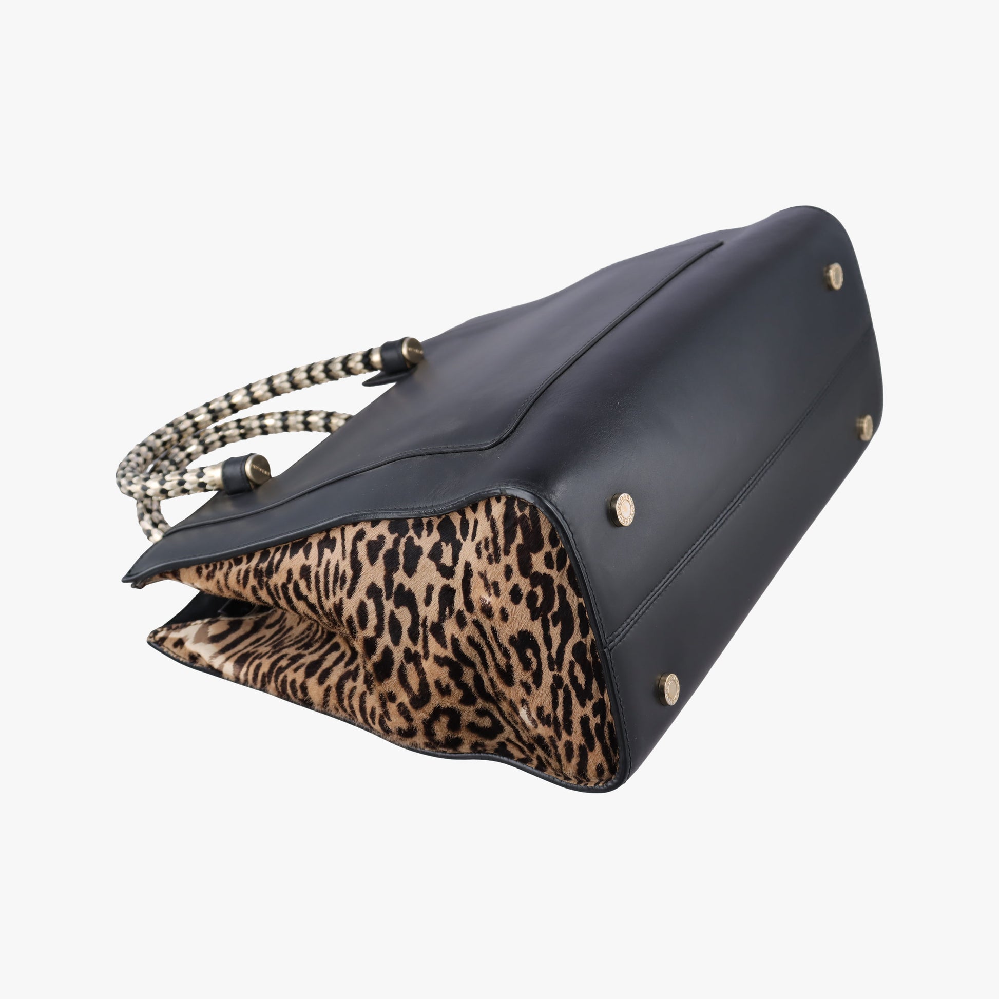 Serpenti Scaglie Black × Leopard Pattern Pony × Leather EK.F14.37788セルペンティ スカリエ ブラック × レオパード柄 ハラコ×レザー EK.F14.37788