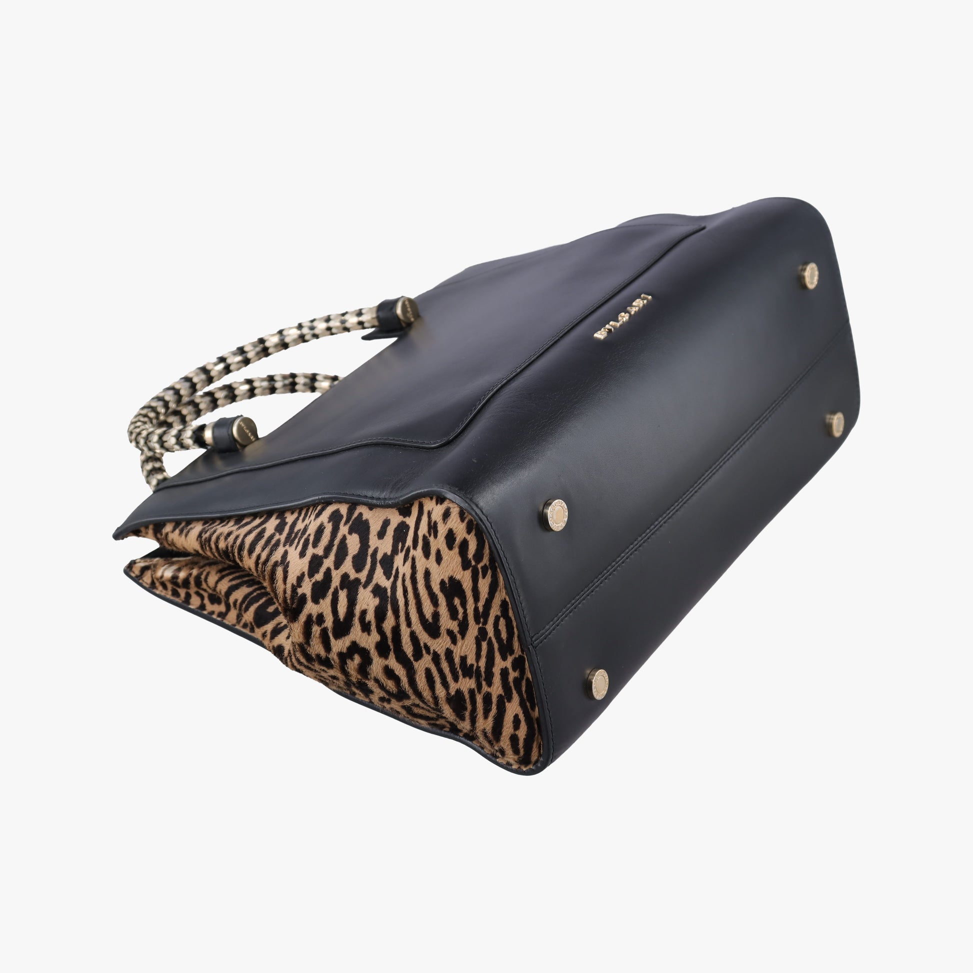 Serpenti Scaglie Black × Leopard Pattern Pony × Leather EK.F14.37788セルペンティ スカリエ ブラック × レオパード柄 ハラコ×レザー EK.F14.37788