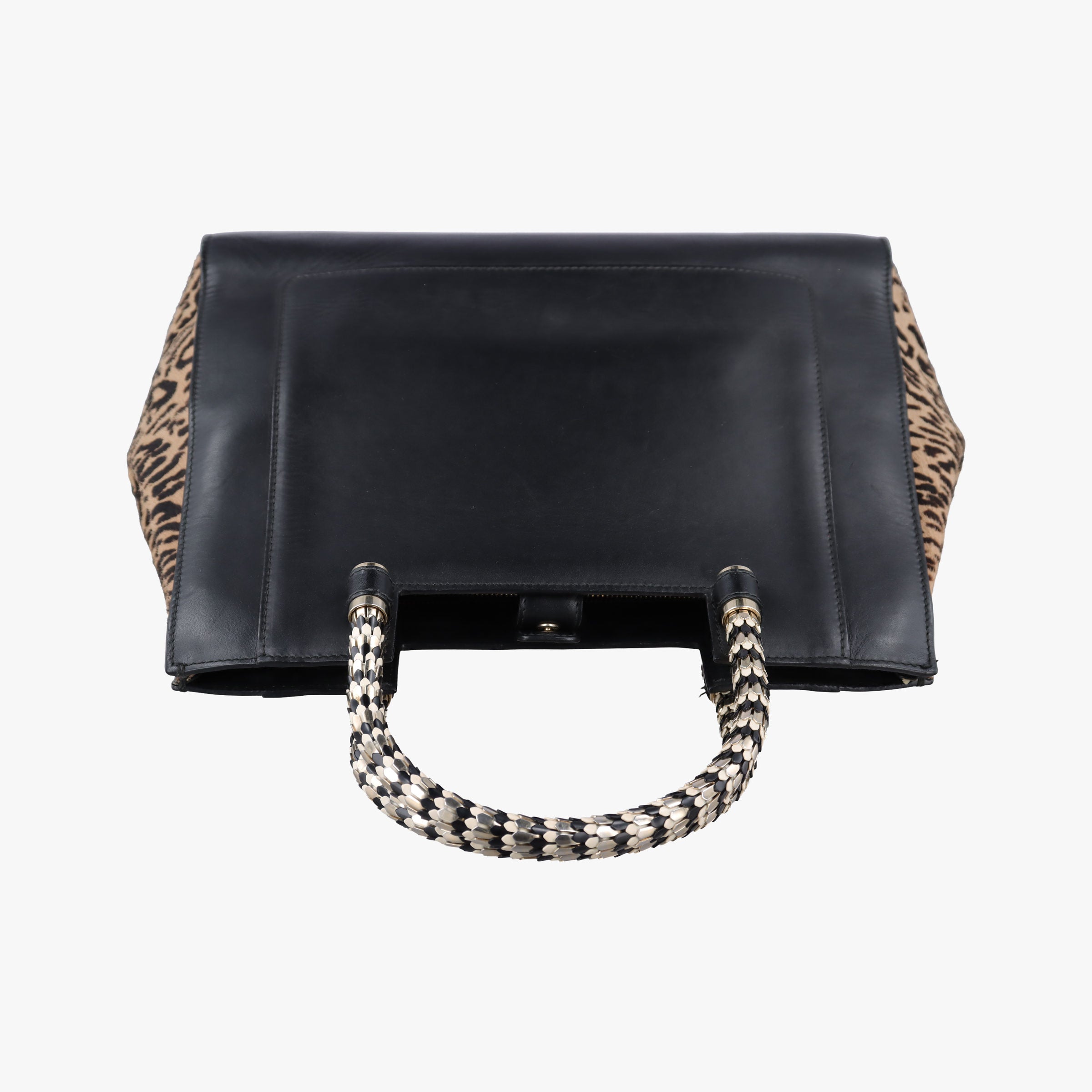 Serpenti Scaglie Black × Leopard Pattern Pony × Leather EK.F14.37788セルペンティ スカリエ ブラック × レオパード柄 ハラコ×レザー EK.F14.37788